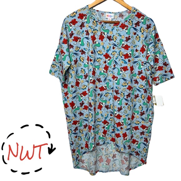 NWT XS DISNEY LITTLE MERMAID & FLOUNDER TUNIC, LuLaRoe Irma - Picture 1 of 7